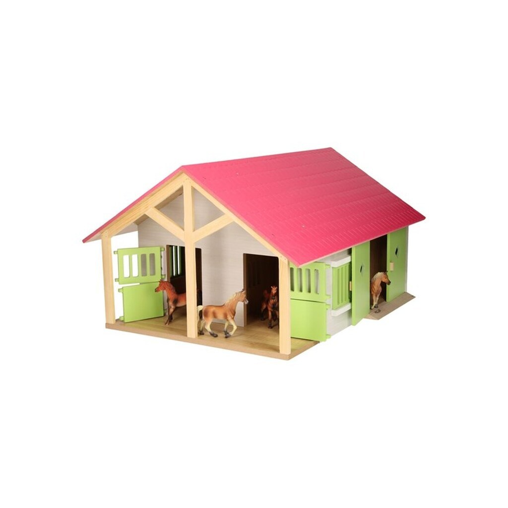 Kids Globe Horse stable Pink with 2 boxes and storage 1:24