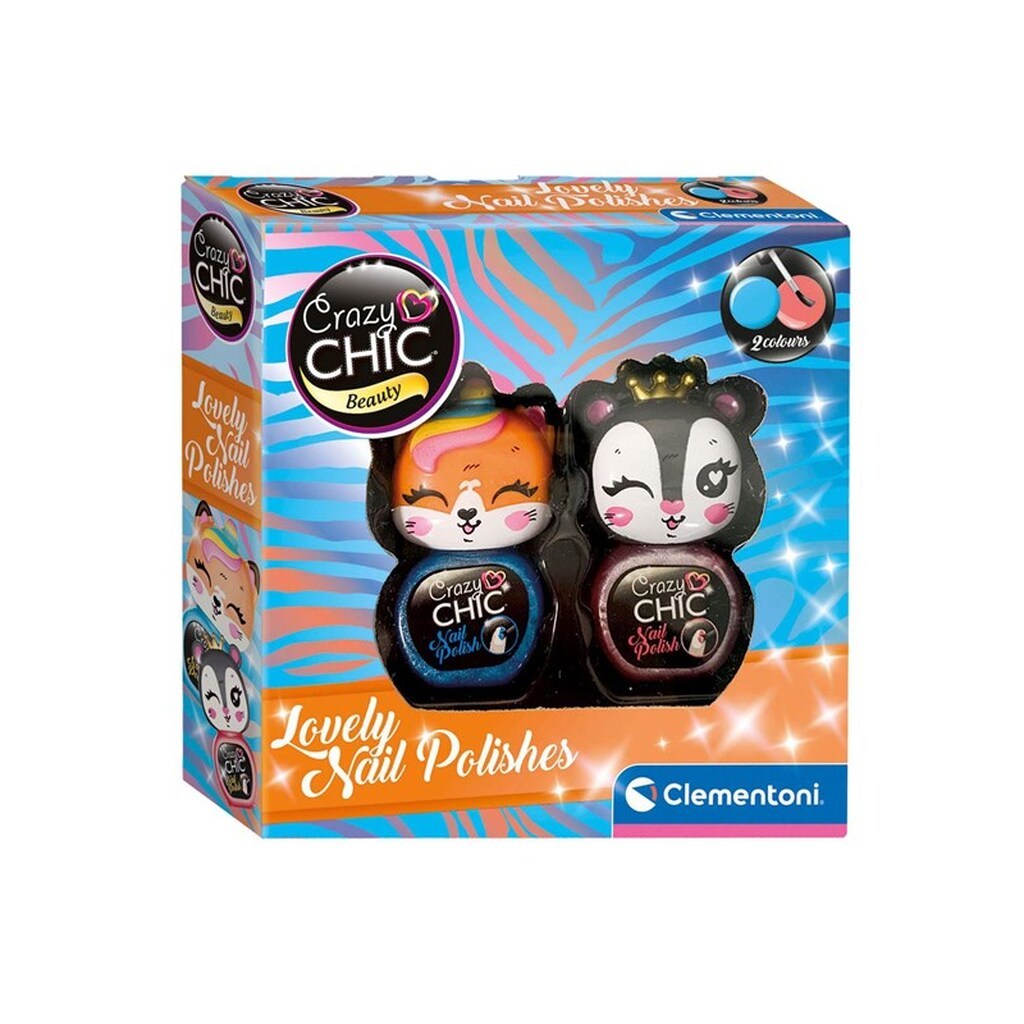 Clementoni Crazy Chic Nail Polish Blue/Red 2 pcs.