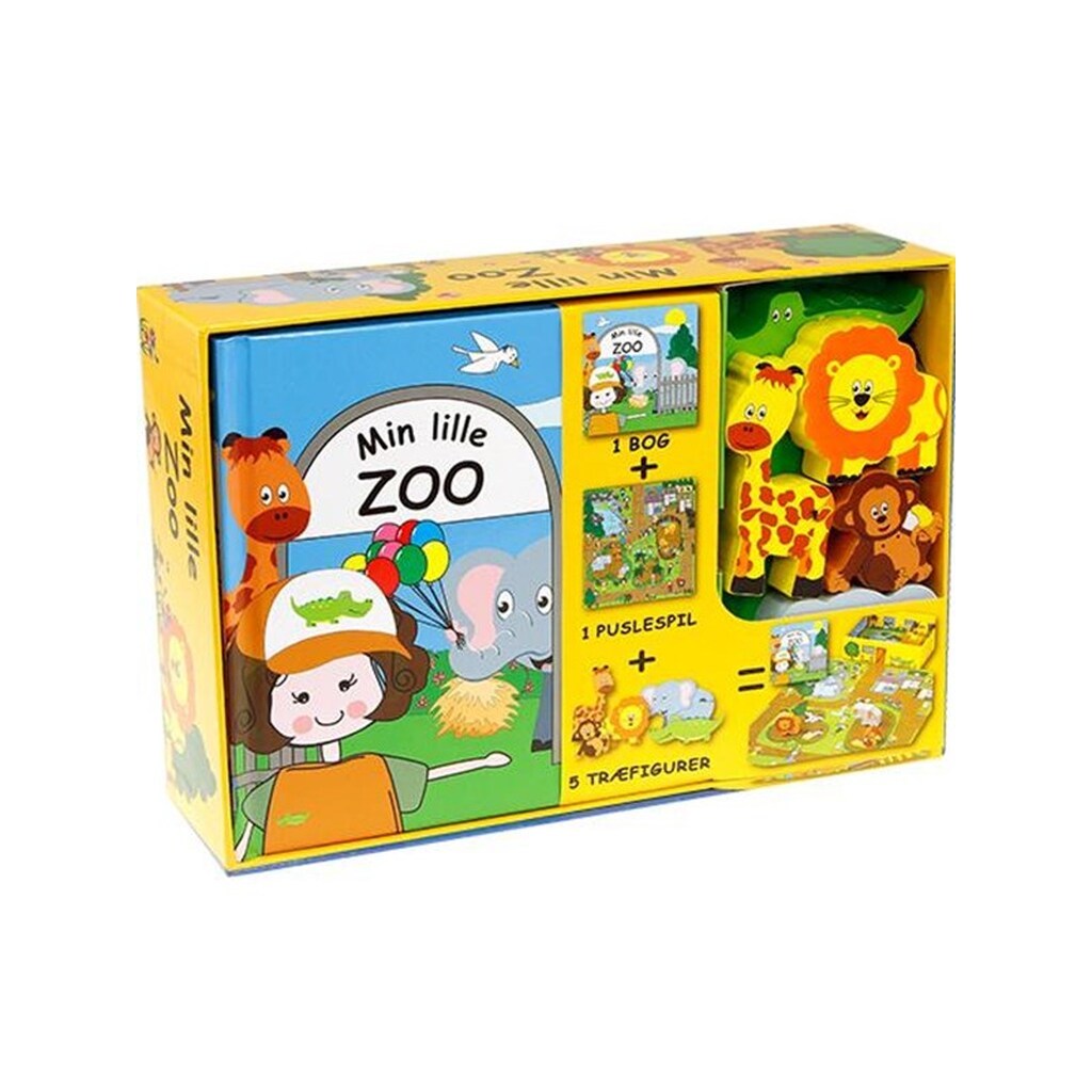 Min lille zoo - Aktivitetsæske - Børnebog - hardcover