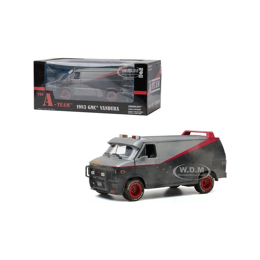 Greenlight 1:24 Scale 1983 TV Series GMC Vandura Van Weathered Version with Bullet Holes the a-Team Diecast Model