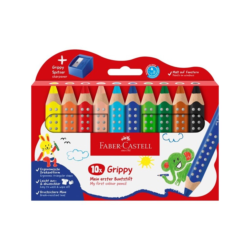 Faber-Castell Grippy XXL Jumbo 10 ass+spidser
