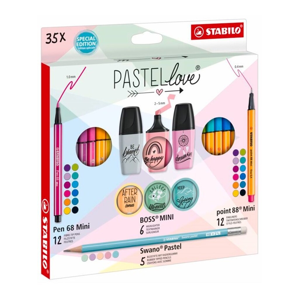 STABILO  Pastel Love, sæt med 35 ass. penne