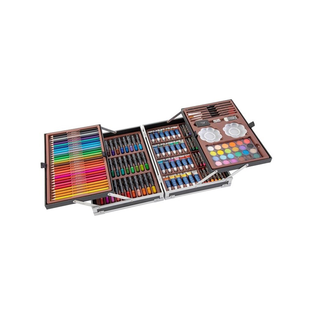 Nassau Kunstsæt, 121 dele i sort metalkuffert