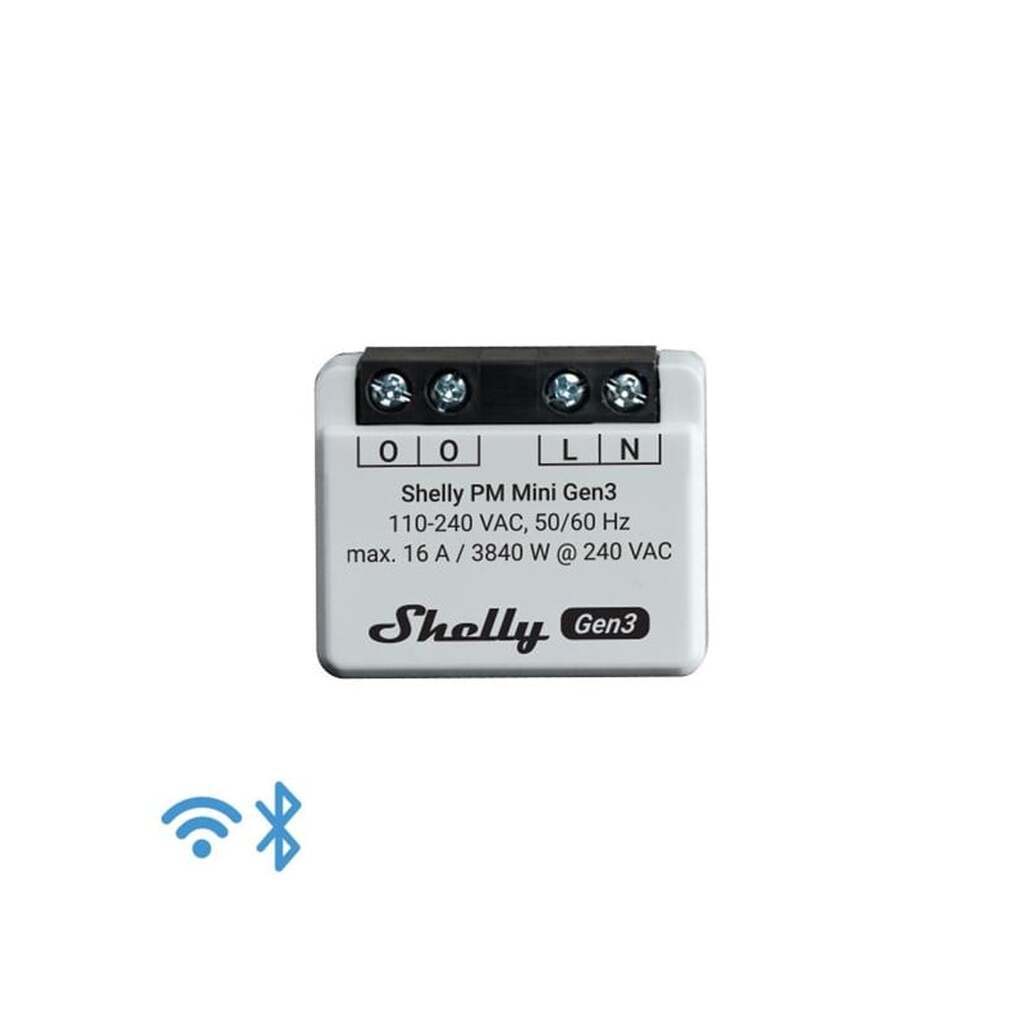 Shelly PM Mini (GEN 3) - WiFI effektmåler uden relæ (230VAC)