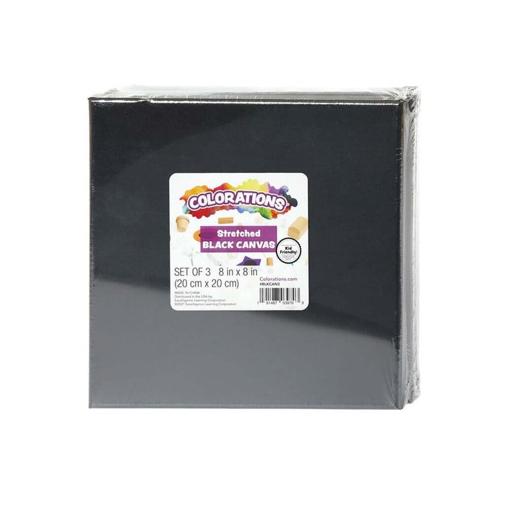 Colorations - Canvas Black 20x20cm Set of 3