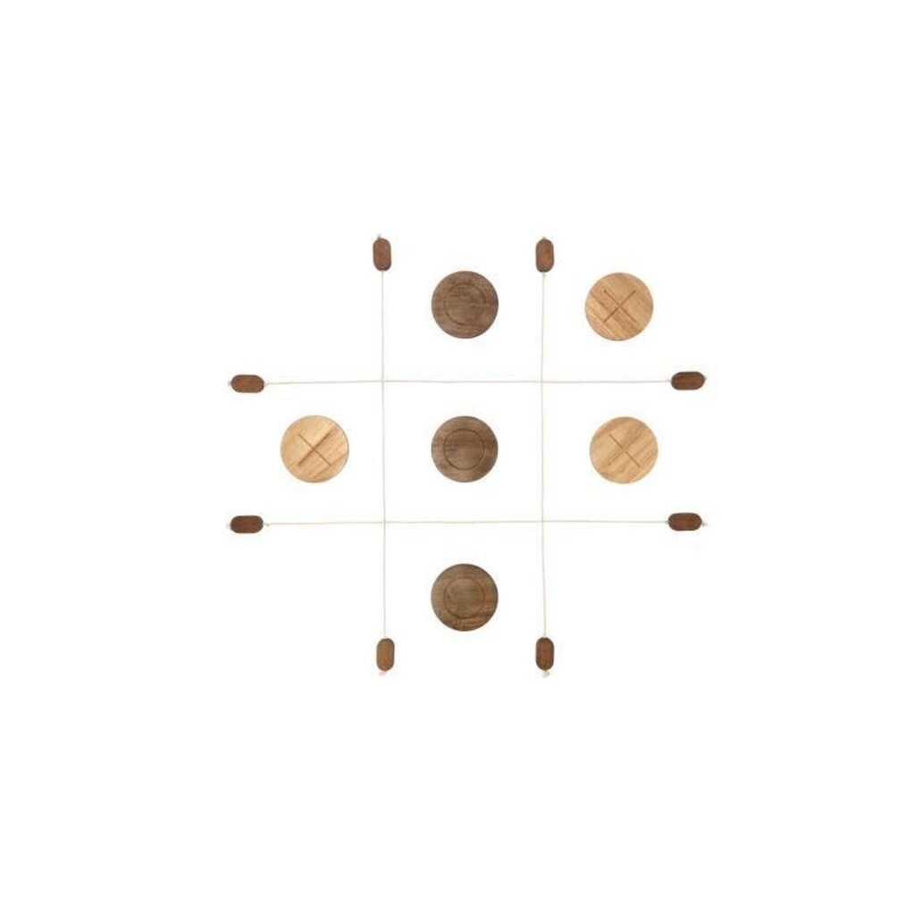 Tic-Tac-Toe 90 x 90 cm Grey/Brown Rubberwood