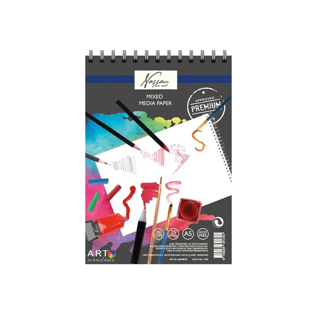 Creative Craft Group - Sketchbook Mixed Media Paper A5 25 sheets