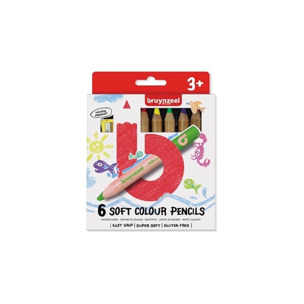Bruynzeel Kids Soft Colored Pencils 6 pcs.
