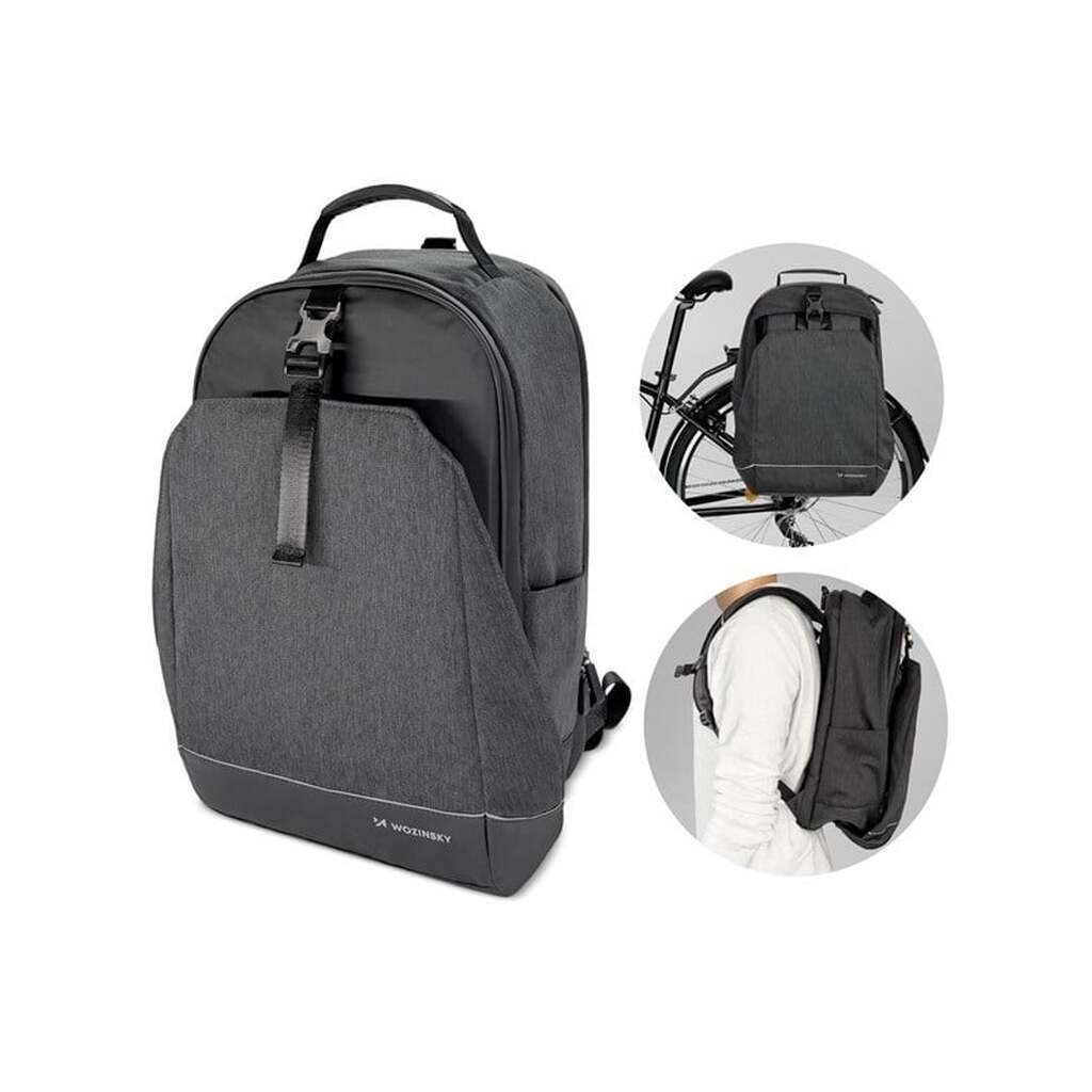 Wozinsky bicycle trunk bag bicycle backpack with frame 2-in-1 40l black (WBB33BK)
