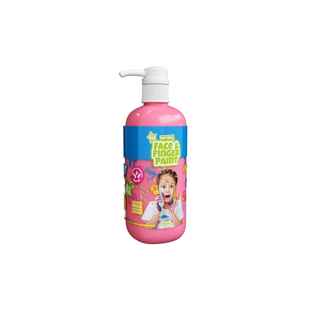 Natural Face &amp; Finger Paint Pink 1000ml Bottle Dispenser