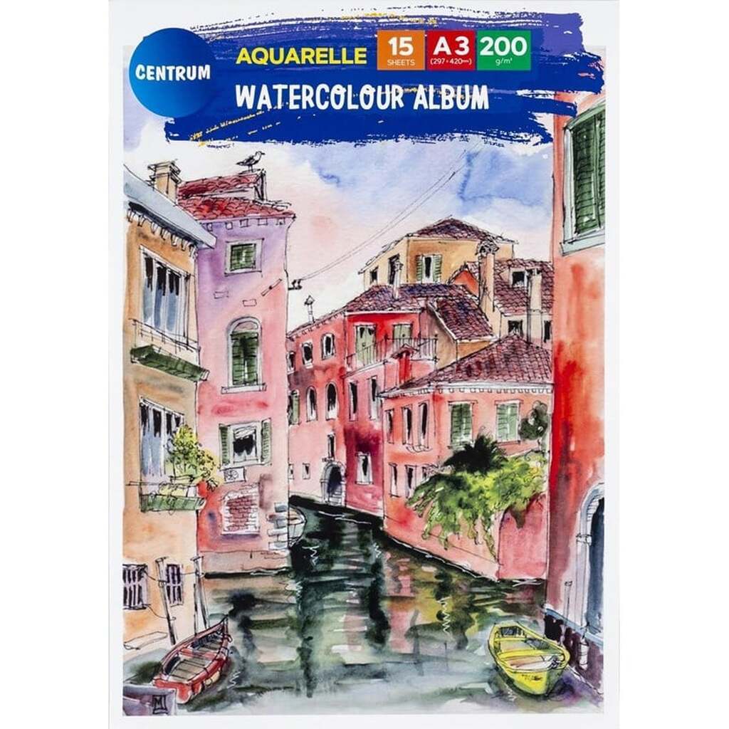 CENTRUM Akvarelblok A3. 200g. 15 ark.