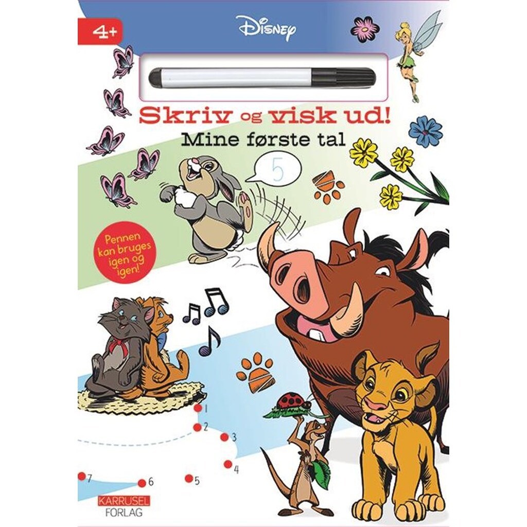 Disney - Skriv og visk ud - Mine første tal - Børnebog