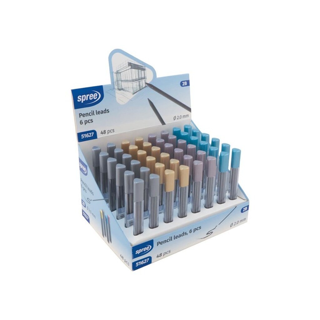 SPREE Pencilminer 2,0 2B, etui med 6 stk.