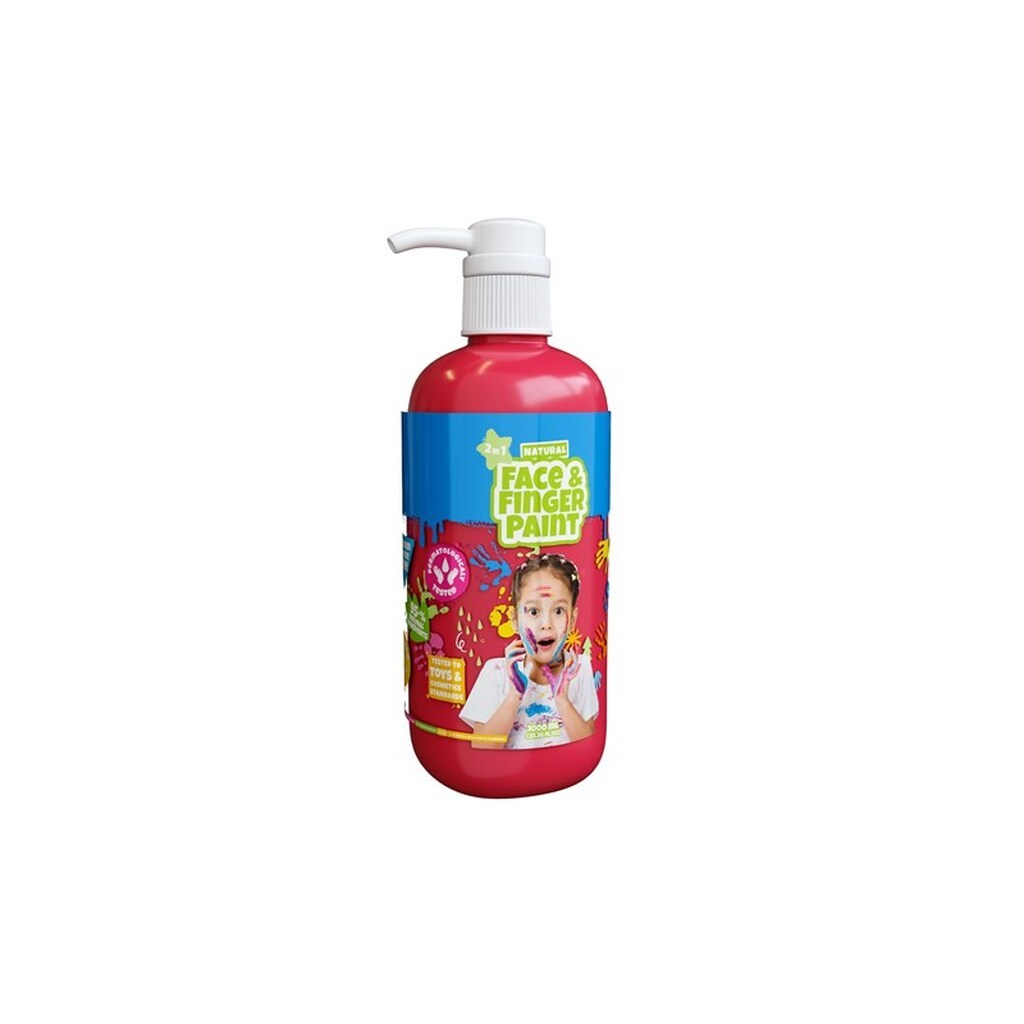 Natural Face &amp; Finger Paint Red 1000ml Bottle Dispenser