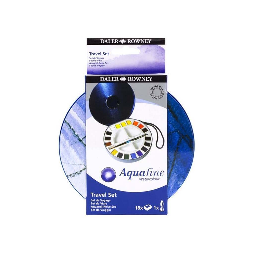 Daler-Rowney Aquafine Watercolour Travel Tin 18 col