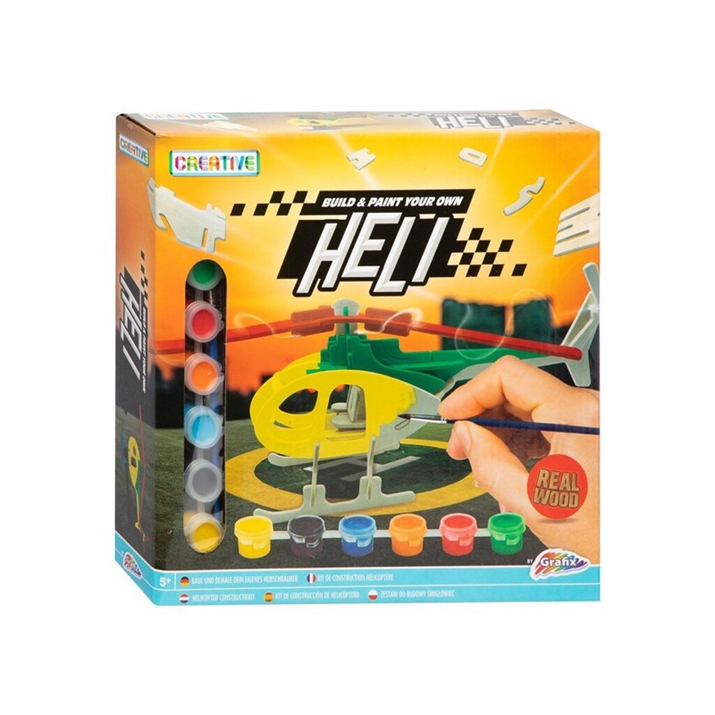 Grafix Wooden Building and Painting Kit - Helicopter