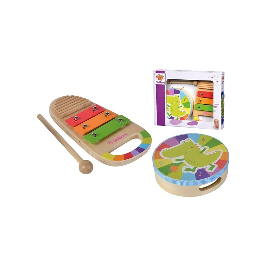 Eichhorn Wooden Drum and Xylophone Music Set 3 pieces.