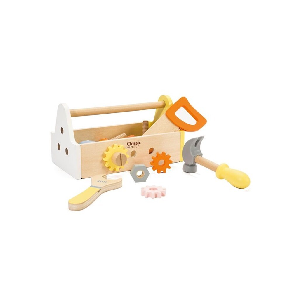 Classic World Wooden Carpenter&apos;s Set with Tool Box 18 pcs.