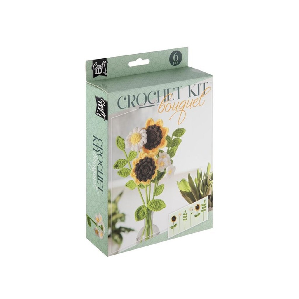 Creative Craft Group CROCHET KIT Hæklesæt FLOWERS Gul