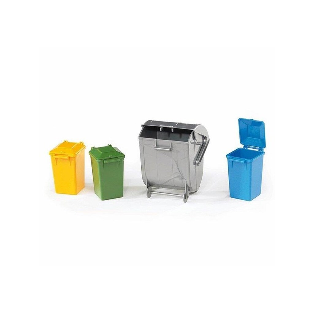 Bruder Accessories: Garbage can set (3 small, 1 large)