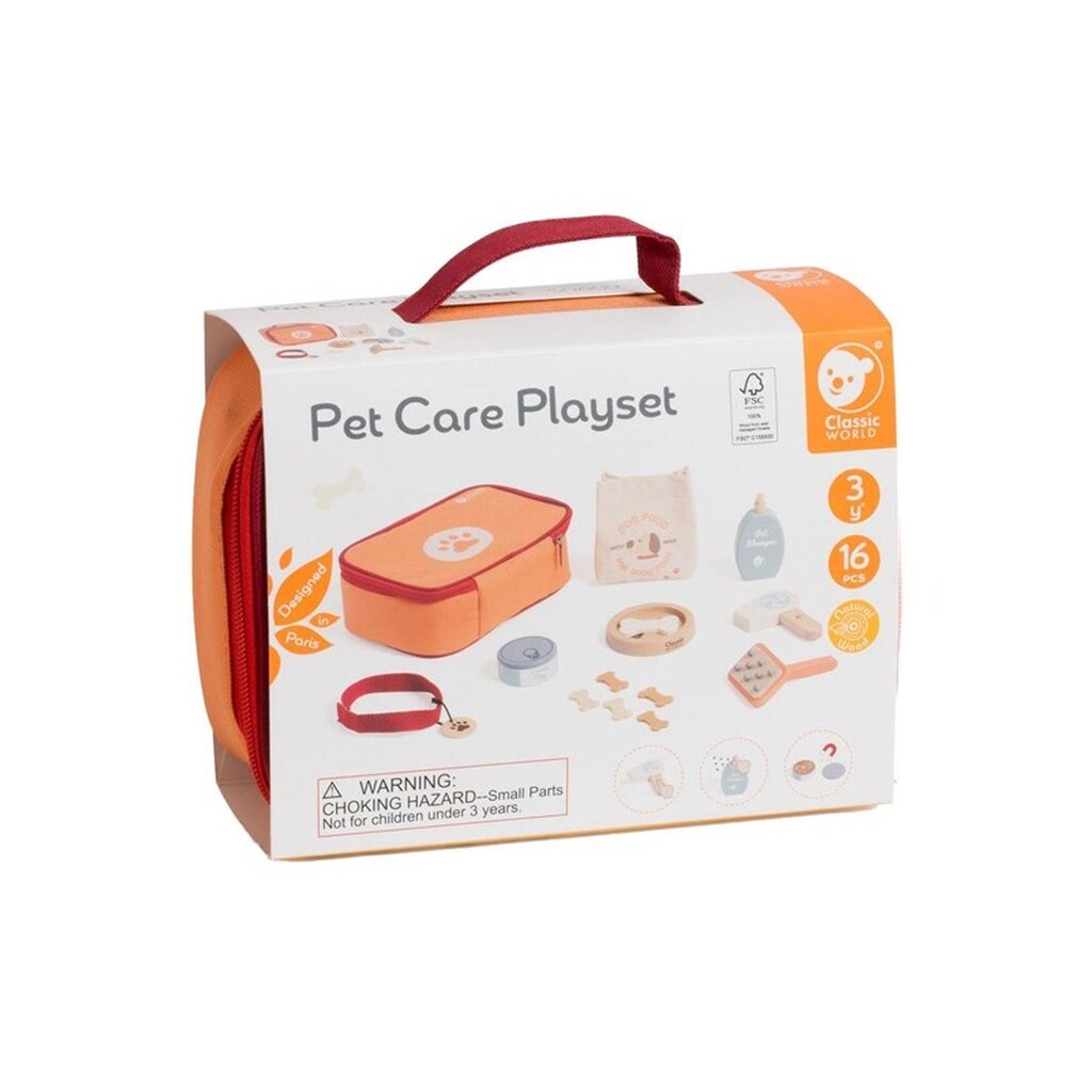 Classic World Wooden Animal Care Playset in Bag 16pcs.