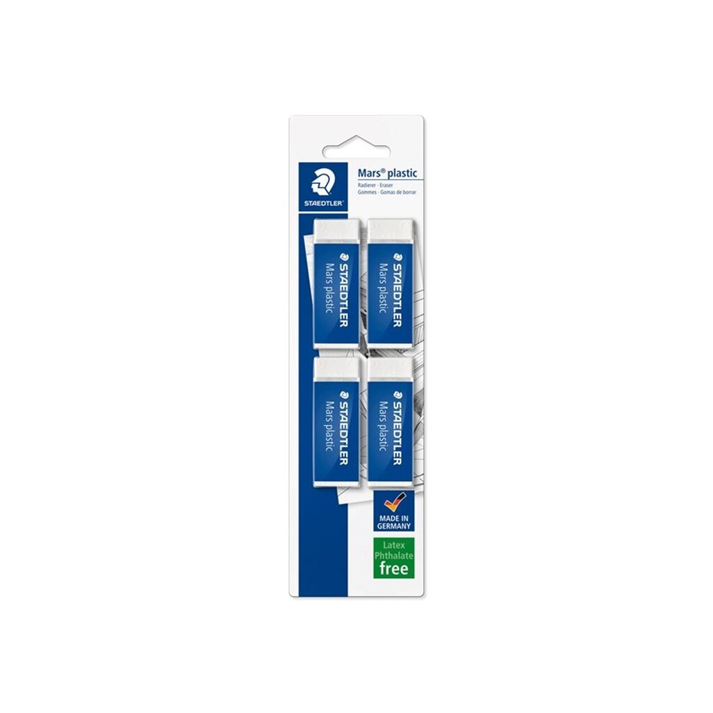 Staedtler Mars Plastic viskelæder 65x23x13mm 4/Bk
