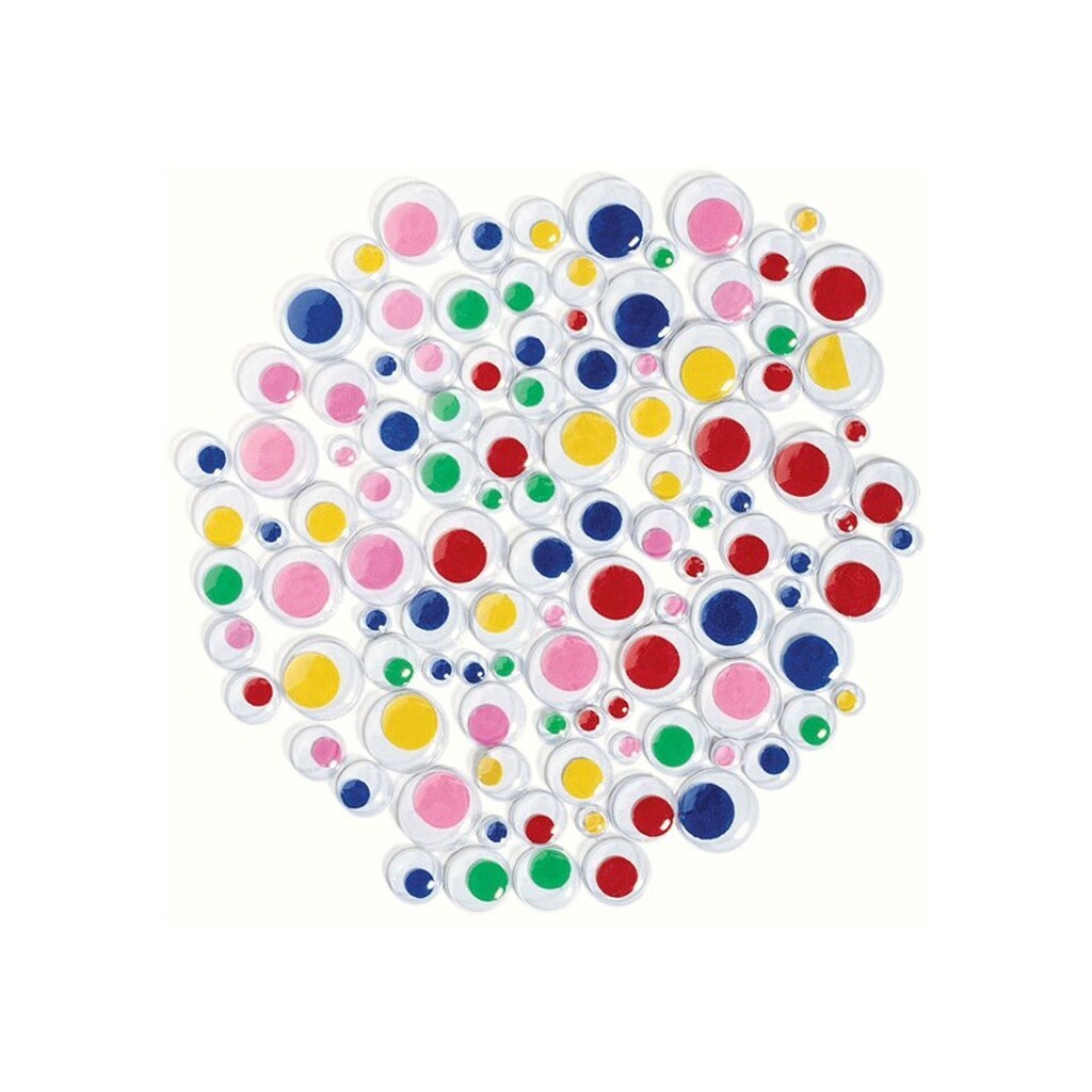 Colorations - Self-adhesive Colored Sticky Eyes 100 pcs.