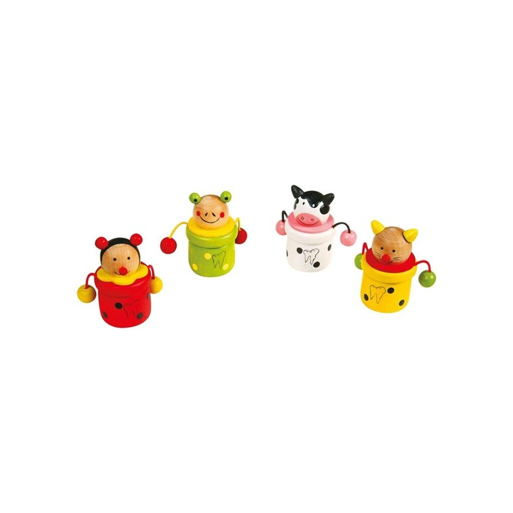 Small Foot - Wooden Baby Tooth Pot Animal 4pcs.