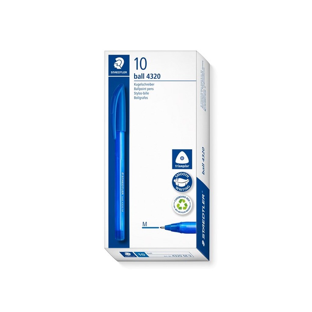Staedtler STAEDTLER KUGLEPEN 4320 MF, ÆSKE 10 STK, BLÅ