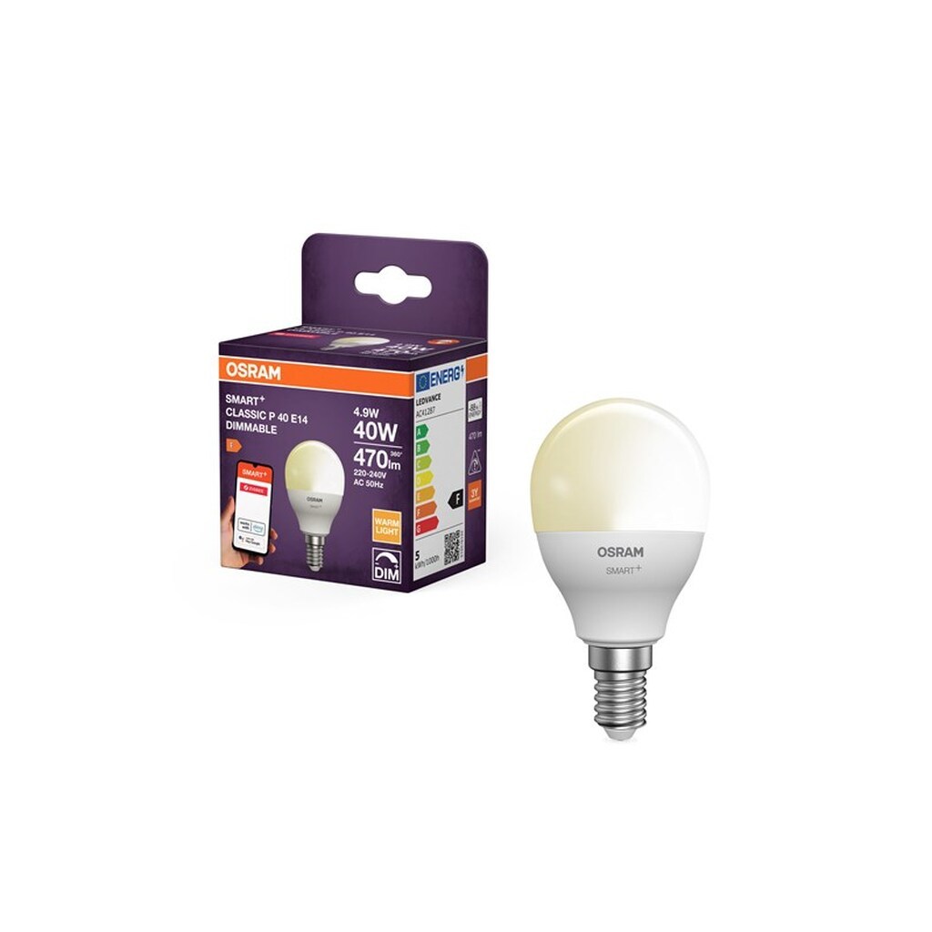 Osram SMART+ krone 470lm 4,9W/827 (40W) mat E14 Zigbee