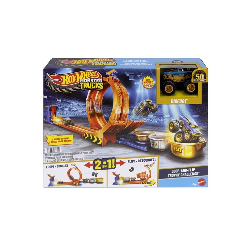 Hot Wheels Monster Trucks Loop &amp; Flip Trophy Challenge Playset