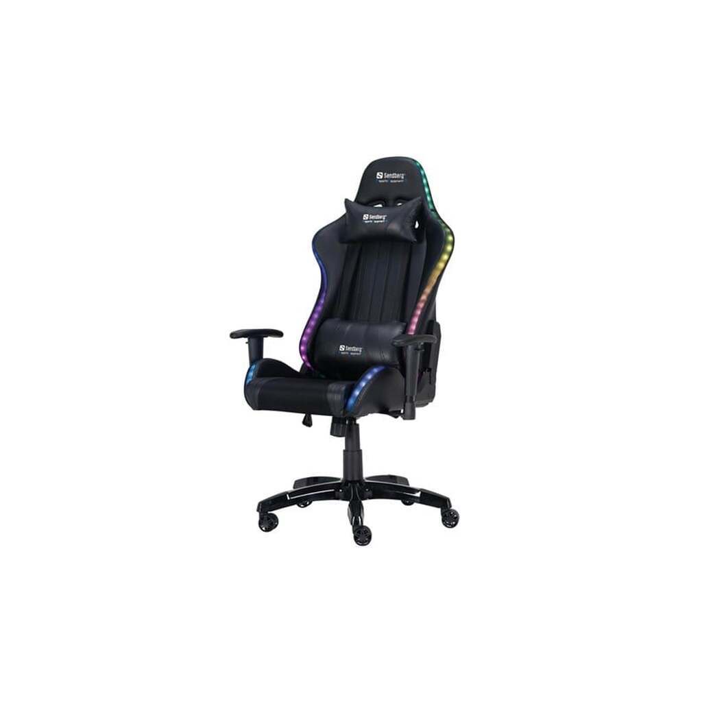 Sandberg Commander Gaming Chair RGB Kontor Stol - PU Læder - Op til 150 kg