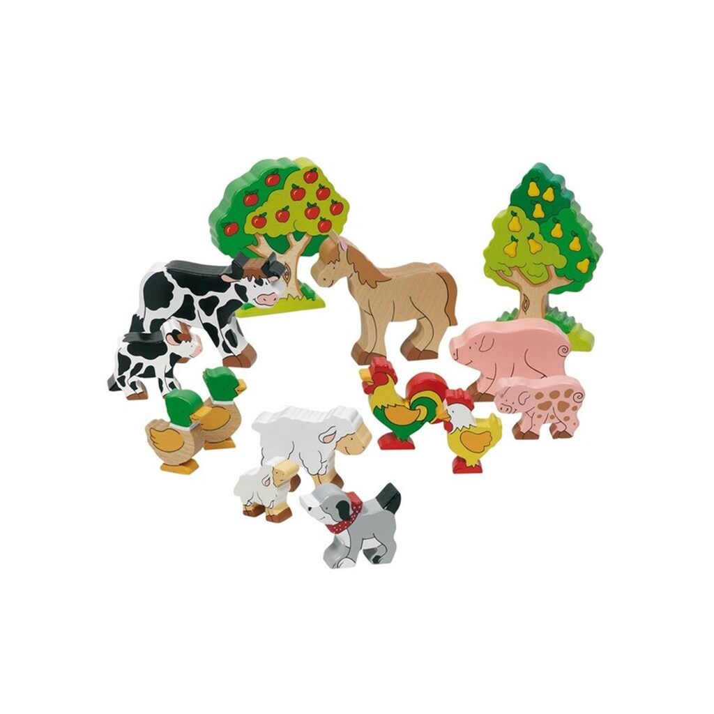 Goki Wooden Farm Animals 14pcs.