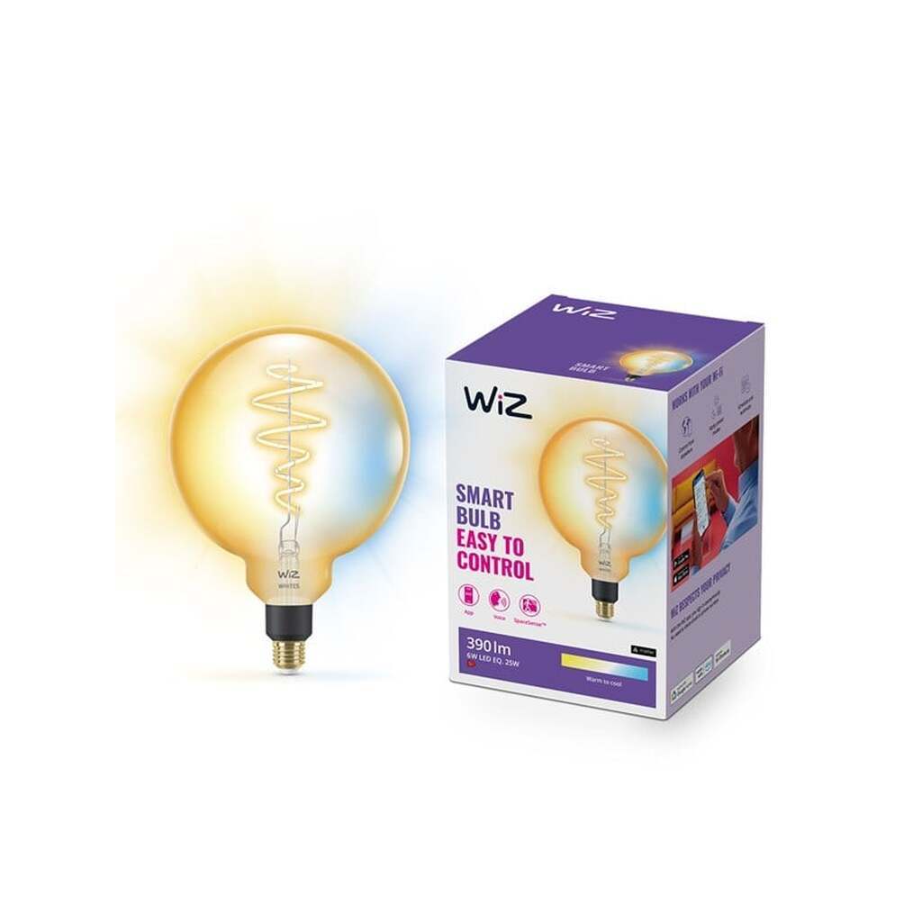 WiZ Tunable G200 E27 Amber Smart Filament Globepære - Dæmpbart varmt til koldt hvidt LED-lys
