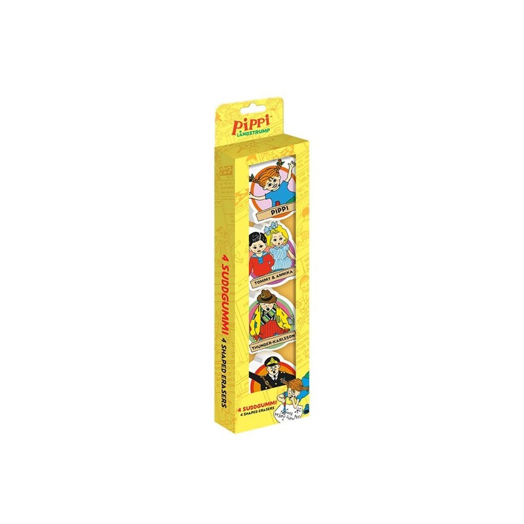 Euromic PIPPI 4-pack erasers in box