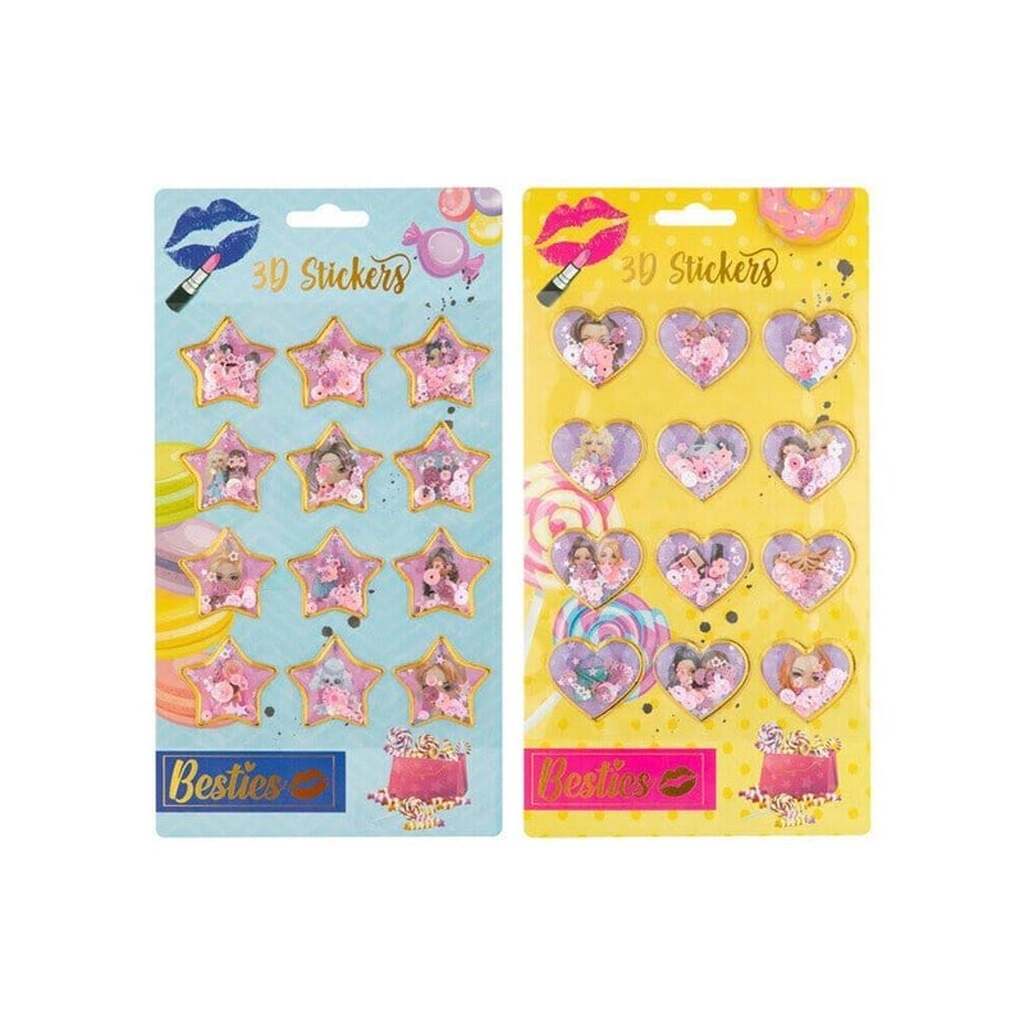 Creative Craft Group BESTIES Stickers 3D med glitter 12 stk.