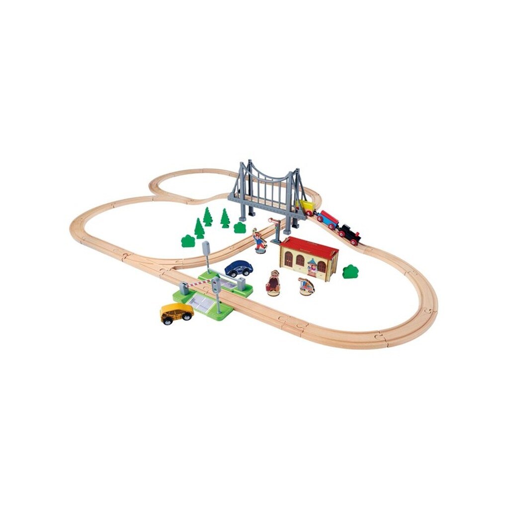 Eichhorn Train Track with Bridge Playset 55 piece