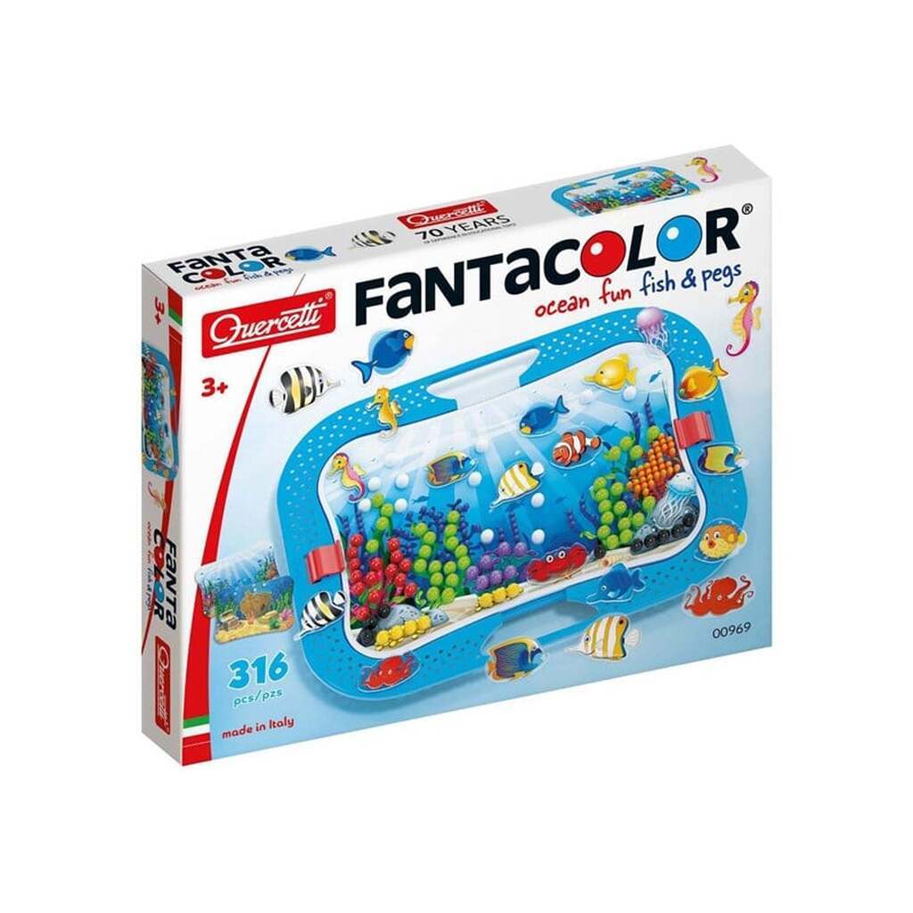 Quercetti - Ocean Fun Fish &amp; Pegs Insert Mosaic 316 pcs.