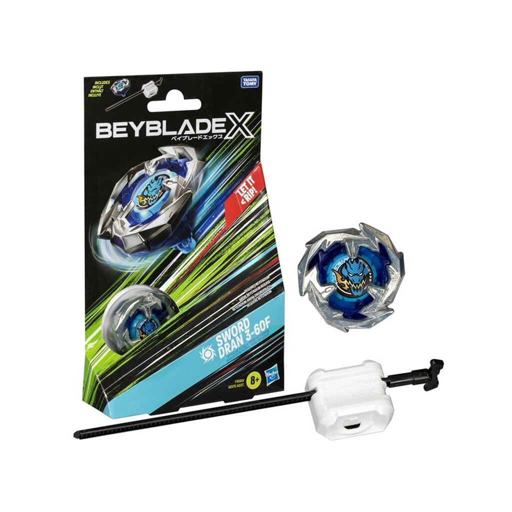 Beyblade X Sword Dran 3-60F Starter Pack Set with Attack Type Top &amp; Launcher Ages 8+