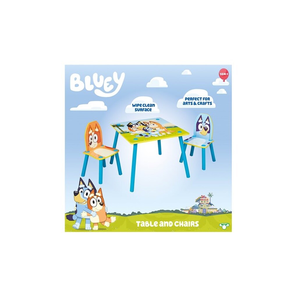 Bluey Kids Table and 2 Chairs Set