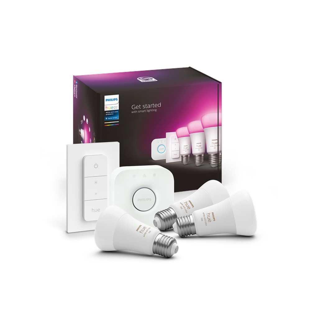Philips Hue Color A60 E27 1100 Lumen - Starter Kit med 3 pærer
