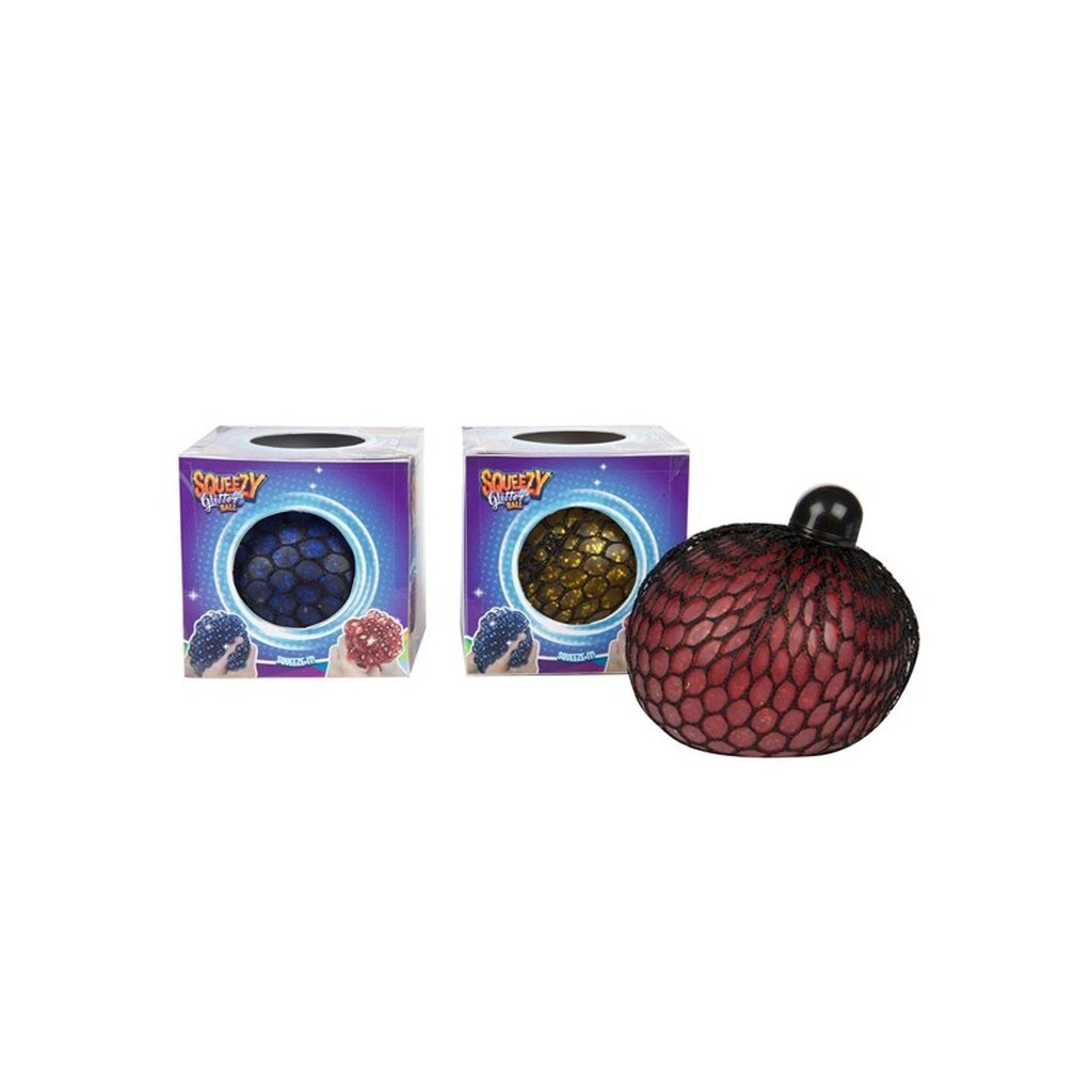 Toi-Toys Fun Glitter Squeeze Ball in Net 10cm
