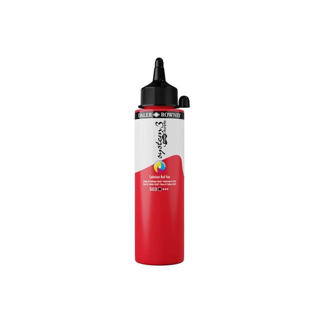 Daler-Rowney System3 Fluid Acrylic 250 ml Cadmium Red Hue