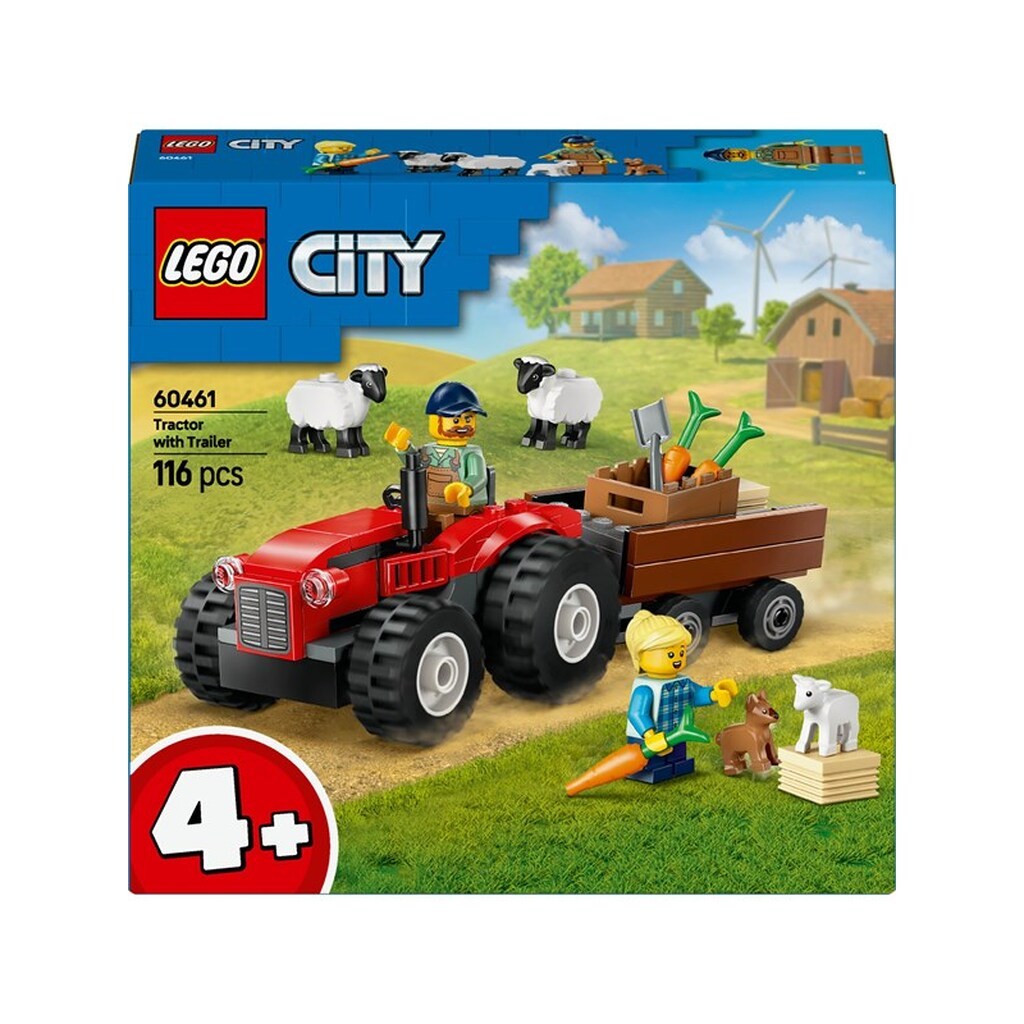 LEGO City 60461 Rød traktor med anhænger og får