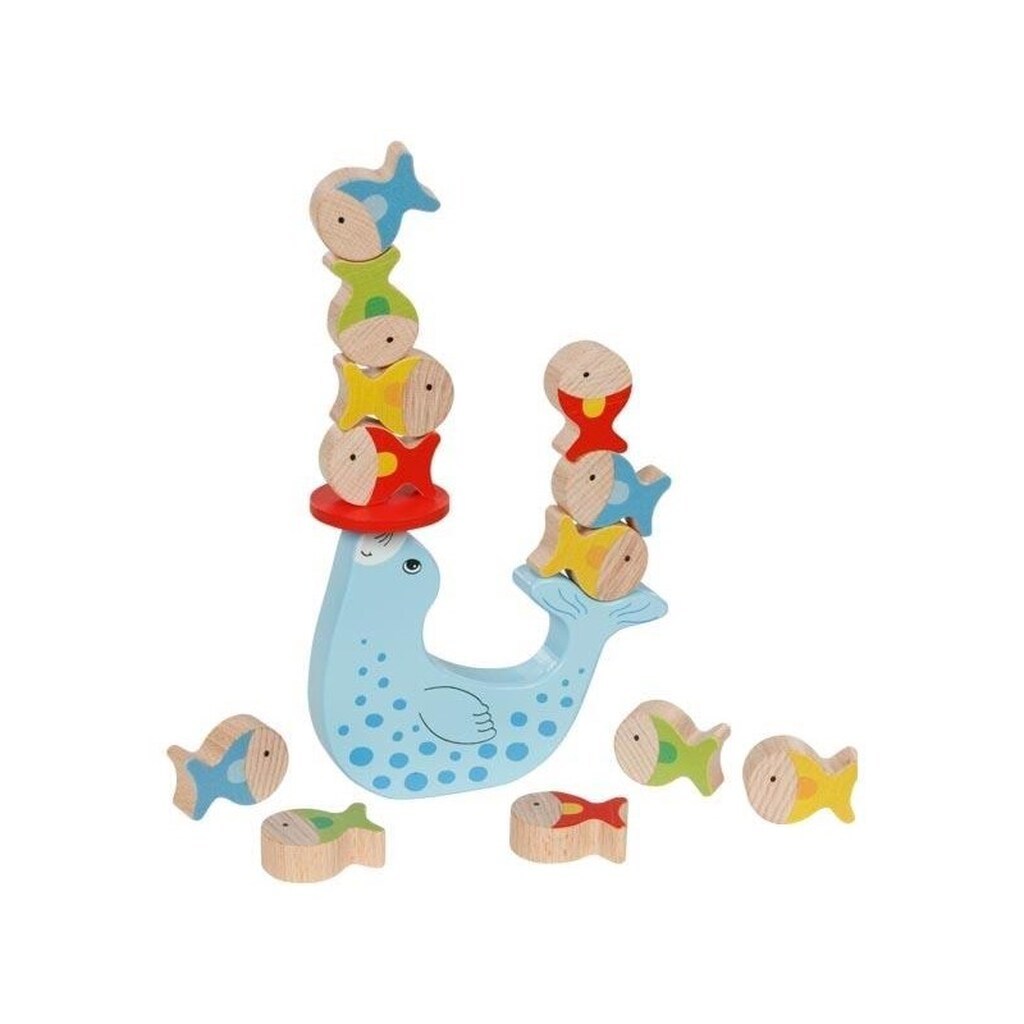 Goki Wooden Balance Game Seals 15 pcs.