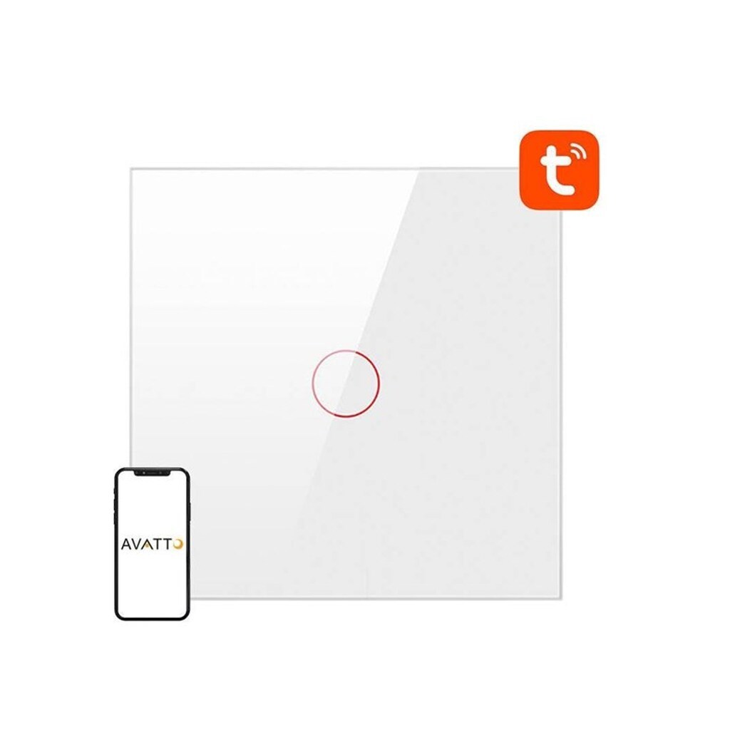 Avatto Smart Light Switch ZigBee LZTS02-EU-W1 1 Way No Neutral TUYA (white)