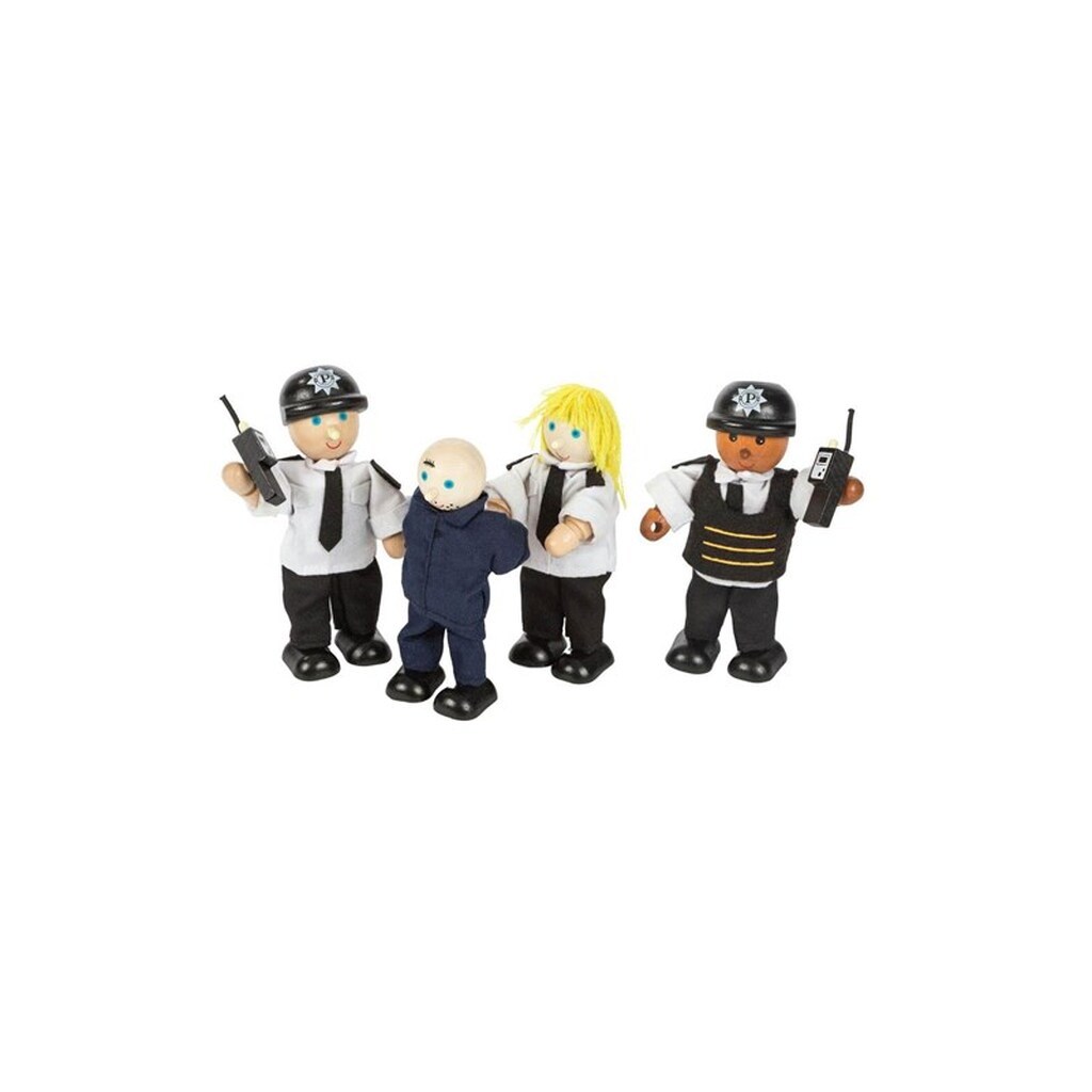 Tidlo Wooden Dollhouse Dolls Police and Crook 4 pcs