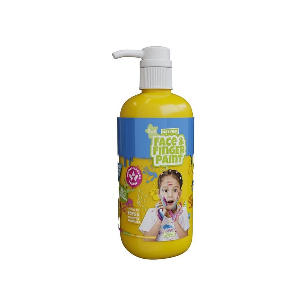 Boti Natural Face &amp; Fingerpaint Bottle with Pump - Yellow 1L