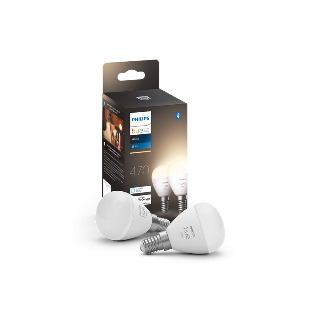 Philips Hue White P45 E14 Kronepære - 2-Pak