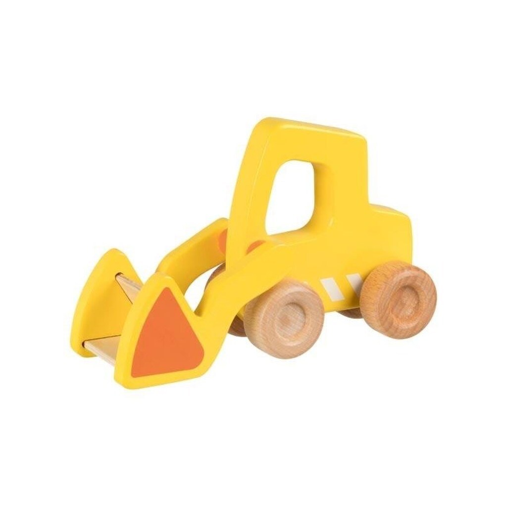 Goki Wooden Excavator with Shovel Yellow